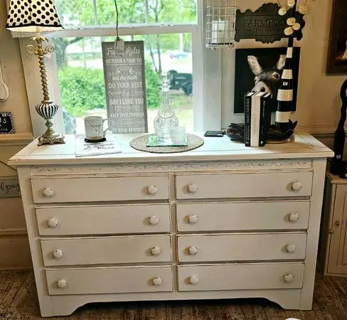 Distressed White Dresser