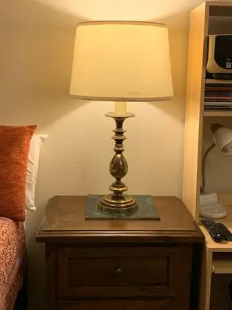 BRASS LAMP WITH SHADE