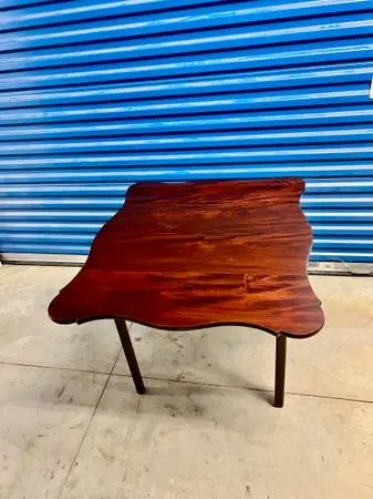 Vintage Mahogany Scallop Drop Leaf Table
