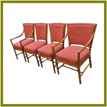 Orlando Diaz-azcuy For Mcguire Furniture Prescott Dining Chairs, Set O