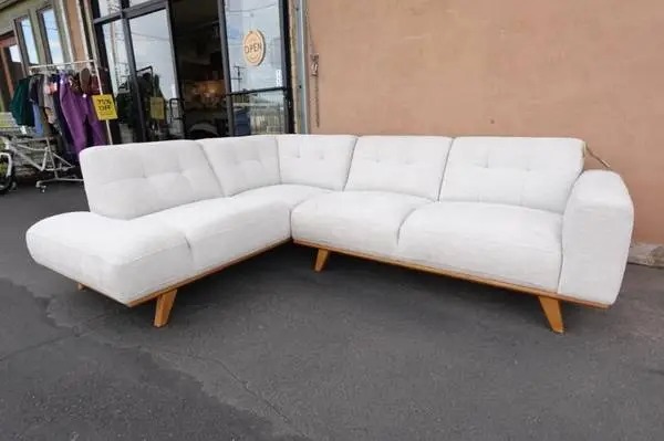Aiden & Ivy 2 pc Aeva Sectional Sofa Couch with MCM Legs