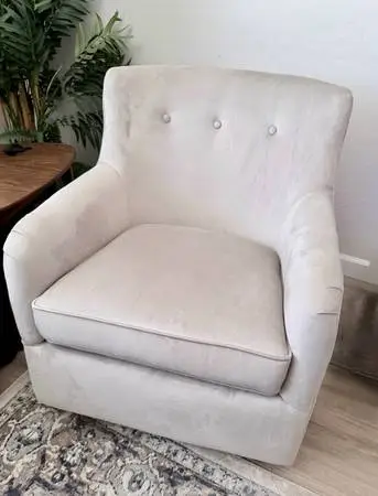 Velvet Swivel Glider Chair Living Spaces Like New!