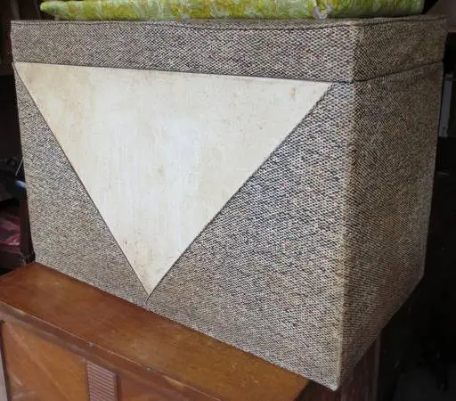 Vintage vacuum storage case, Storage Ottoman