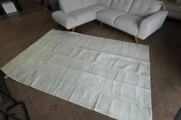 6′ x 9′ BILEEHOME Washable Low-Pile Area Rug – Ivory / Sage Green