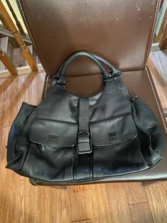 WOMENS COCCINELLE BLACK LEATHER BAG