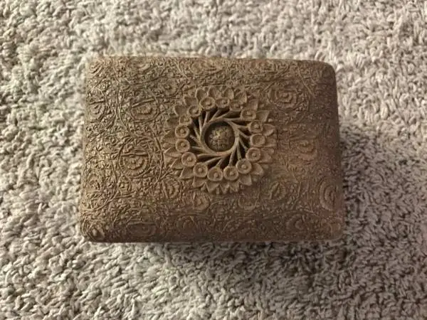 Vintage Carved Wooden Retractable Folding Cigarette Box