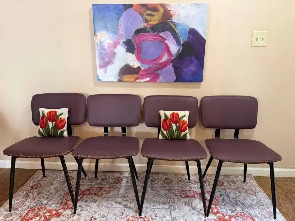 Four NEW Mid Century Modern Style Wine Dining Chairs