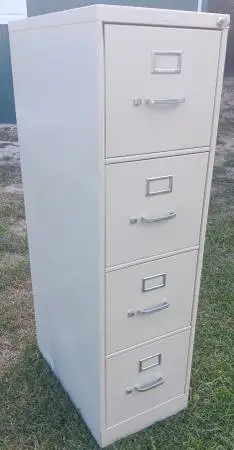 HON,4-Drawer,Letter-Size File Cabinet,Putty,File Hanger Rails,Lock-Key