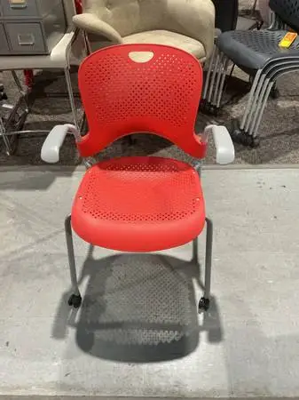 Herman Miller Caper Side / Guest / Stack Chair on Casters in Red