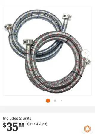 3/4 in. FHT x 3/4 in. FHT x 60 in. Stainless Steel Washing Machine Supply Line