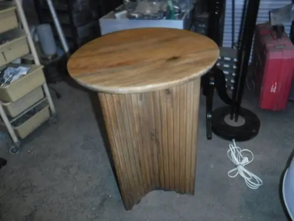 Modern Pecan Lamp Table