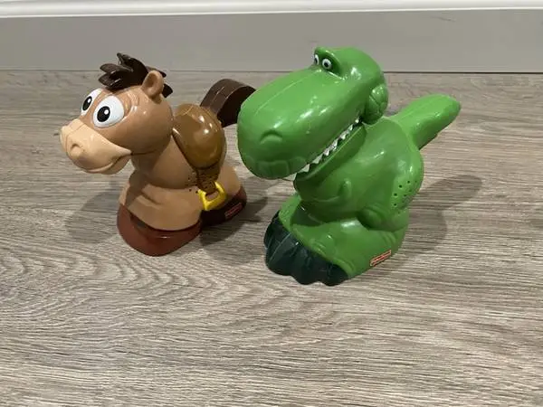 FISHER PRICE LITTLE PEOPLE TOY STORY BULLSEYE & REX FLASHLIGHTS