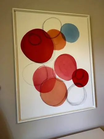 Framed abstract circles wall art, Ethen Allen