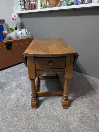 Real wood drop leaf end table