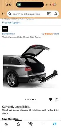 Moving sale, Thule bike rack, bookshelf , outdoor heater, new mini fridge