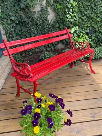 Antique/Vintage Cast Iron & Wood Garden Bench, Entryway Bench, Bench