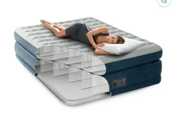 Intex 22in Queen Dura-Beam Control Comfort Air Mattress with Internal Pump Down
