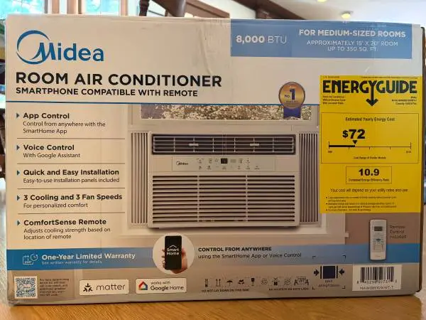 8000 BTU Window Air Conditioner (AC)-practically new!