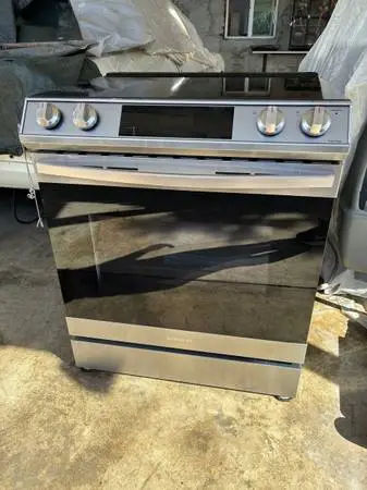 Samsung Stainless Steel 5 Burner 30” Slide in Range Electric 240 Volts