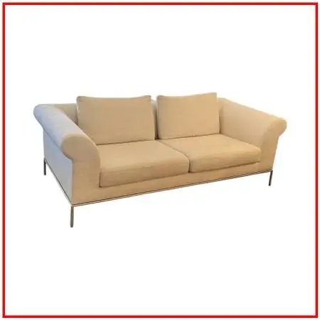 Natuzzi Contemporary Linen Oatmeal Sofa