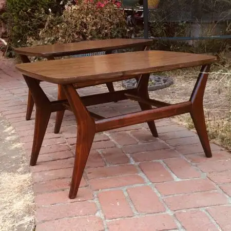 Original PAIR Crazy cool 1960s Mid Century Modern End Table set