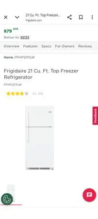 Frigidaire Refrigerator quick moving sale