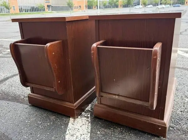 Riverside Solid Wood End Tables / Nightstands, Made in USA, $45 Pair
