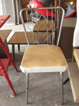 Antique Metal Back Dining Chair