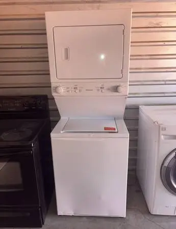 White Stacked Frigidaire Washer And Electric Dryer