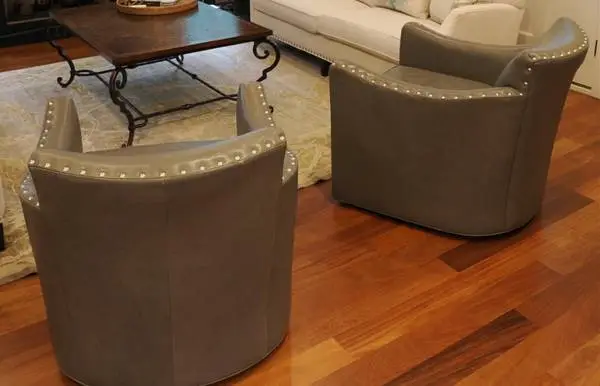 Qty 2 Leather Swivel Chairs