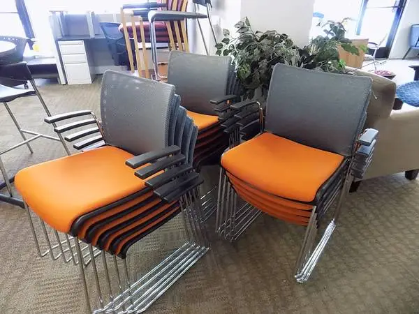 Stacking chairs mesh back fabric seat 21 available each