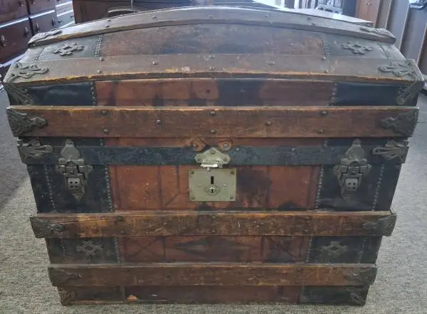 Antique Treasure Chest, steamer Trunk