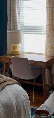 West Elm Midcentury mini desk and Slope chair