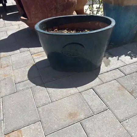 Turquoise Oval Pot- 17.5X13X11H