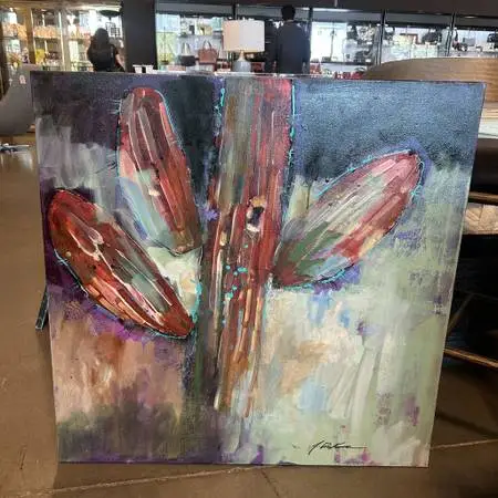 Original Red/Green/Purple Saguaro Art - 36X36