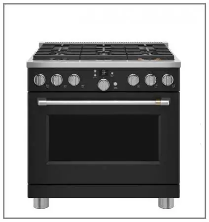 Café 36 Freestanding Dual Fuel True Convection Range Matte Black