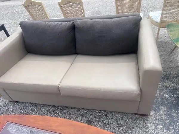 Pleather Tan Sleeper Love Seats Like New Condition
