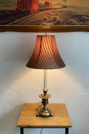 Vintage Brass Candlestick Table Lamp
