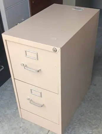 2-Drawer,Light Tan,Letter-Size File Cabinet,Filing Rails,Lock-Key