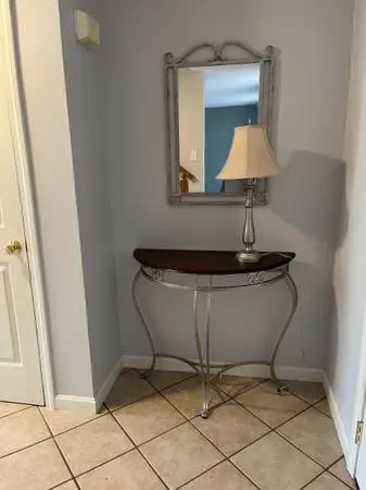 Table, light, and mirror set