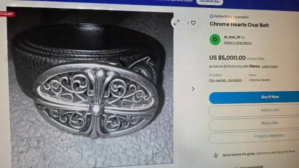 Solid Siver 6 oz Belt Buckle Like Chrome Hearts