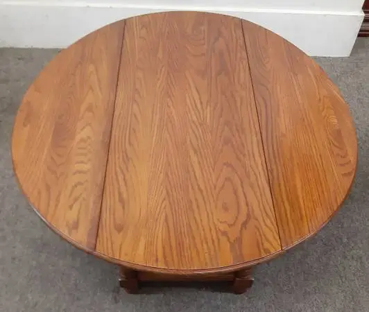 40 Year Old Solid Oak Drop Leaf Coffee Table