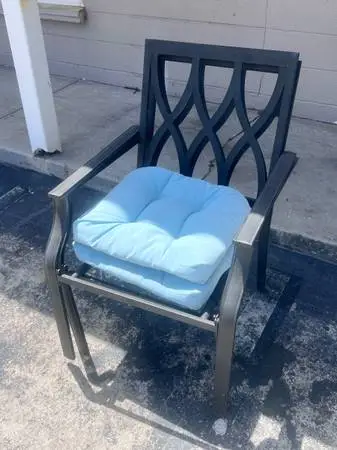 Two Patio Chairs A Set Of Solid Aluminum Chairs