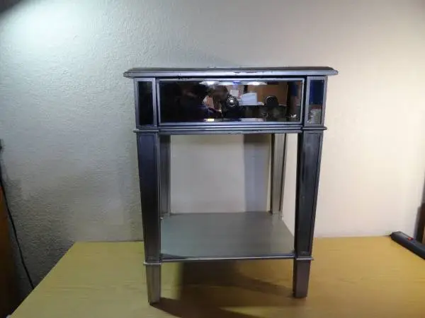 Silver nightstand or end table
