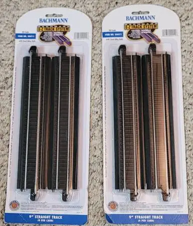 Bachmann H.O. Scale E-Z-Track 9 Straight Track 8 Pcs