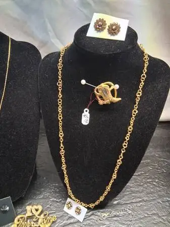 Faux gold tone necklaces