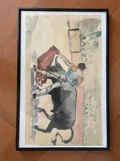 two black metal frames with glass
