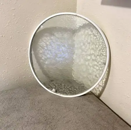 Round Hammered-Texture Tempered Glass Patio Table Top 20½ D (w/Rim)
