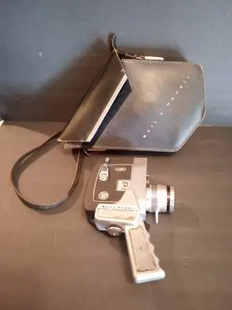 Bell & Howell 8mm Film Camera w/ Leather Case & Hand Grip