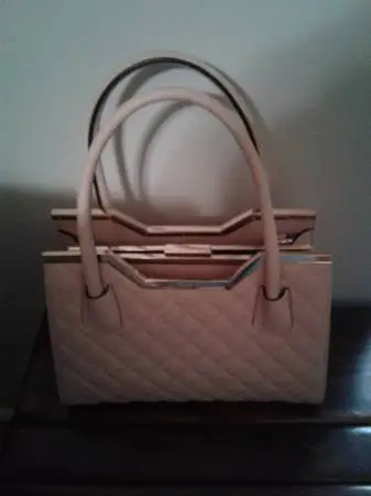 **Like New! Dune London Quilt Blush Pink & Gold Bag**